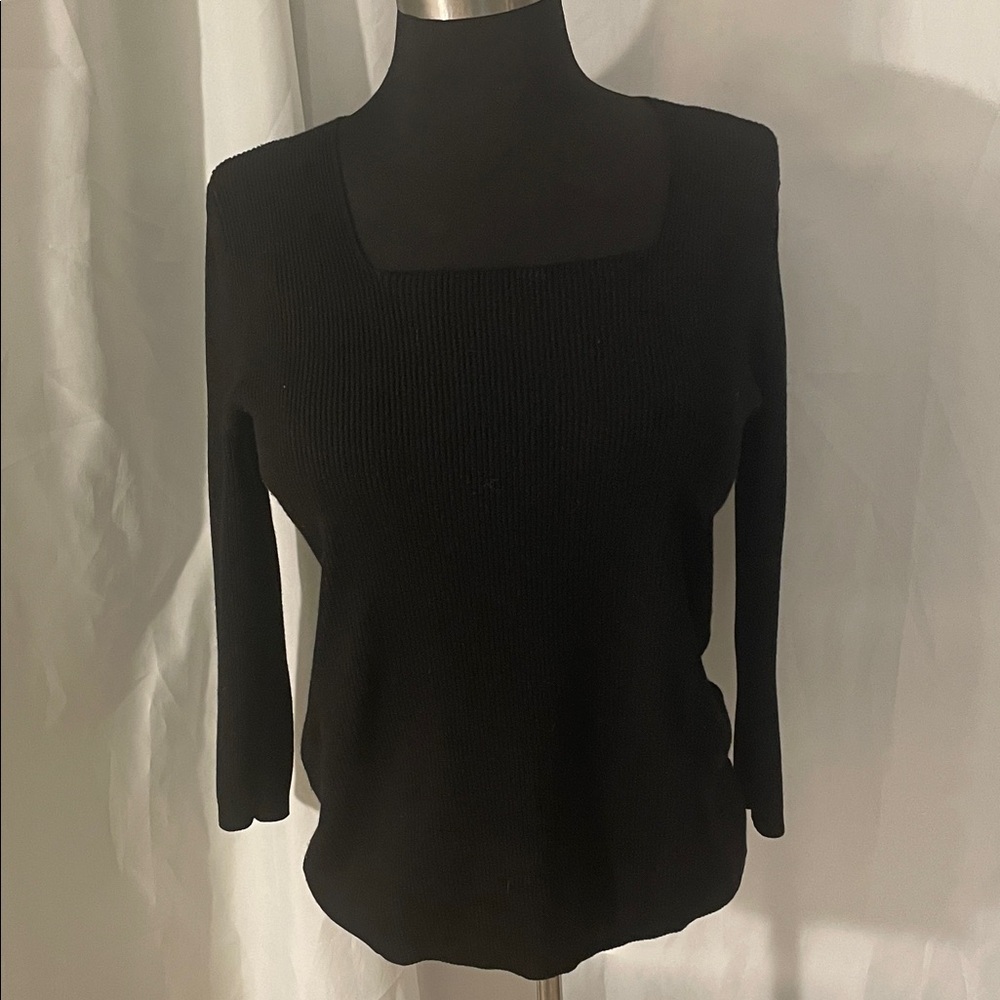 Dressbarn Elegant Black Ribbed  Sweater Size Small